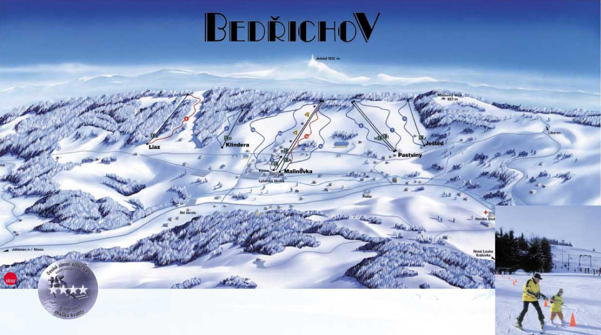 Bedřichov Piste Map / Trail Map