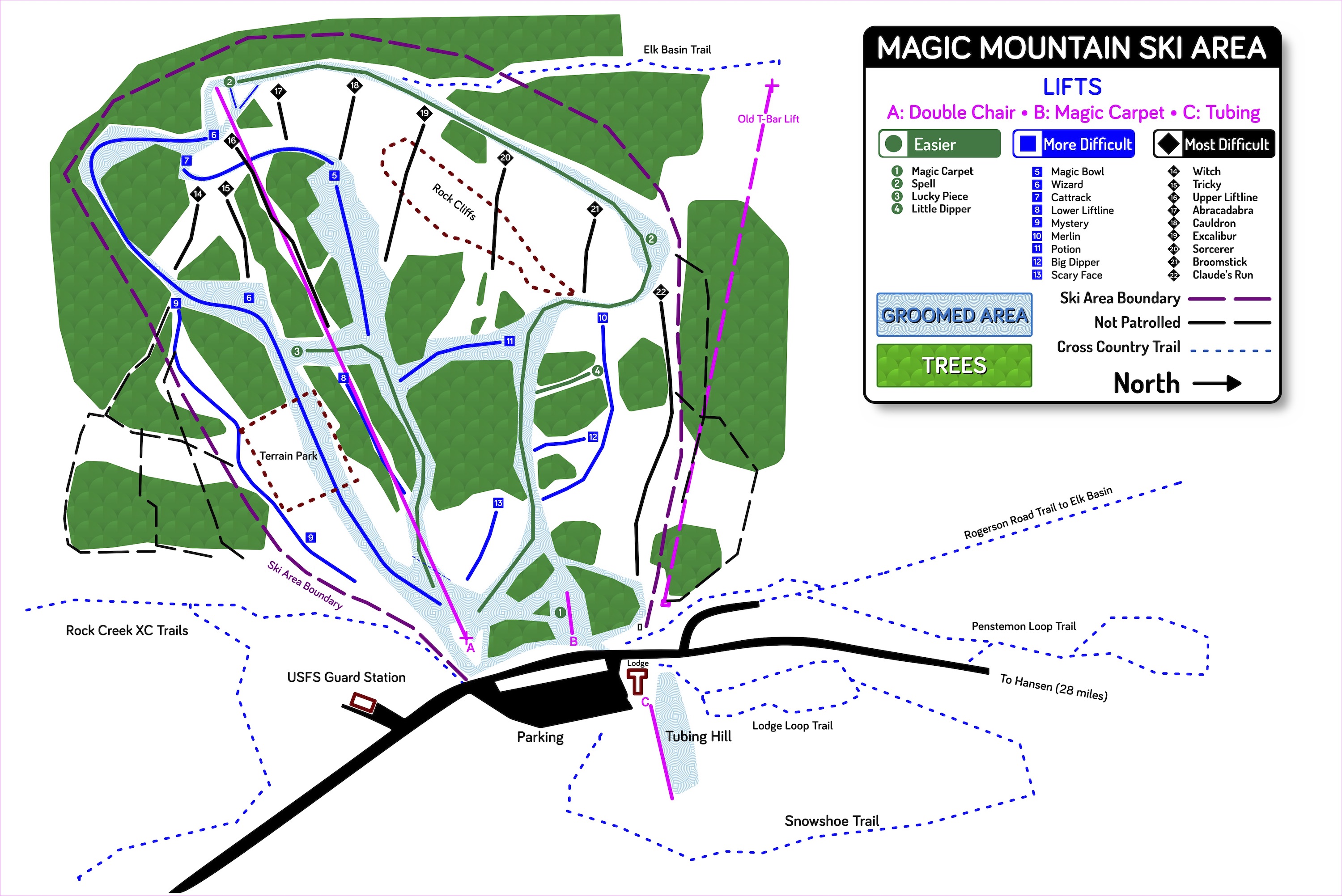 Magic mountain trail map