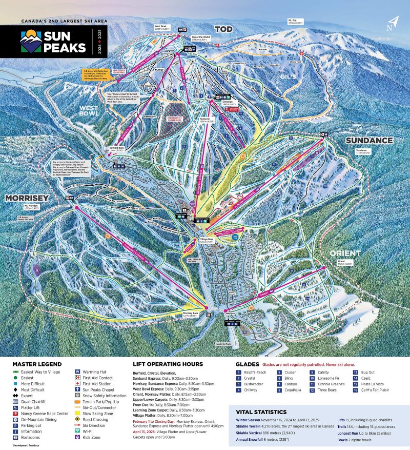 Sun Peaks Ski Resort Guide Location Map Sun Peaks Ski Holiday 