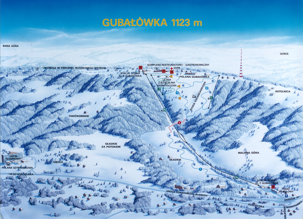 Zakopane Piste Map / Trail Map (high res.)