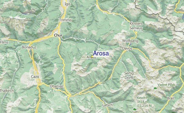 Arosa Ski Resort Guide, Location Map & Arosa ski holiday accommodation