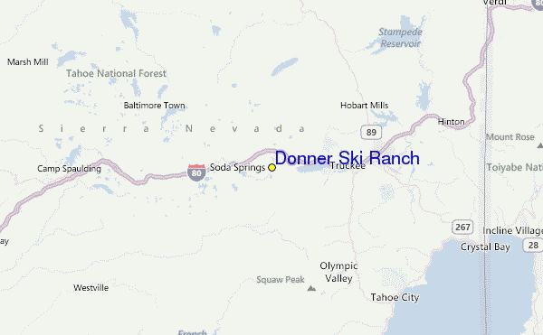 Select Donner Ski Ranch Location Map Detail: