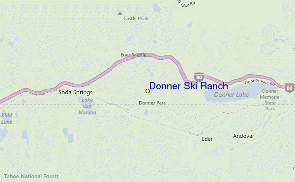 Select Donner Ski Ranch Location Map Detail: