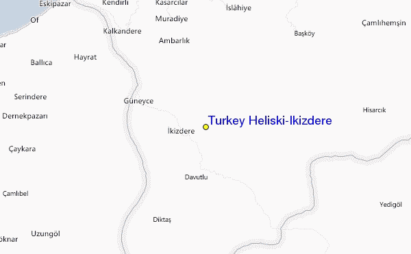 Map Of Turkey Holiday Resorts. Turkey Heliski-Ikizdere