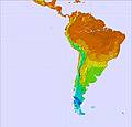 South America temperature map