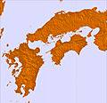 Southern Japan temperature map