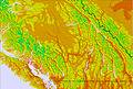Southwest Canada temperature map