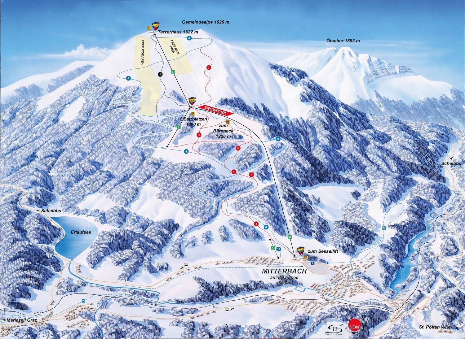 Gemeindealpe Piste Map / Trail Map