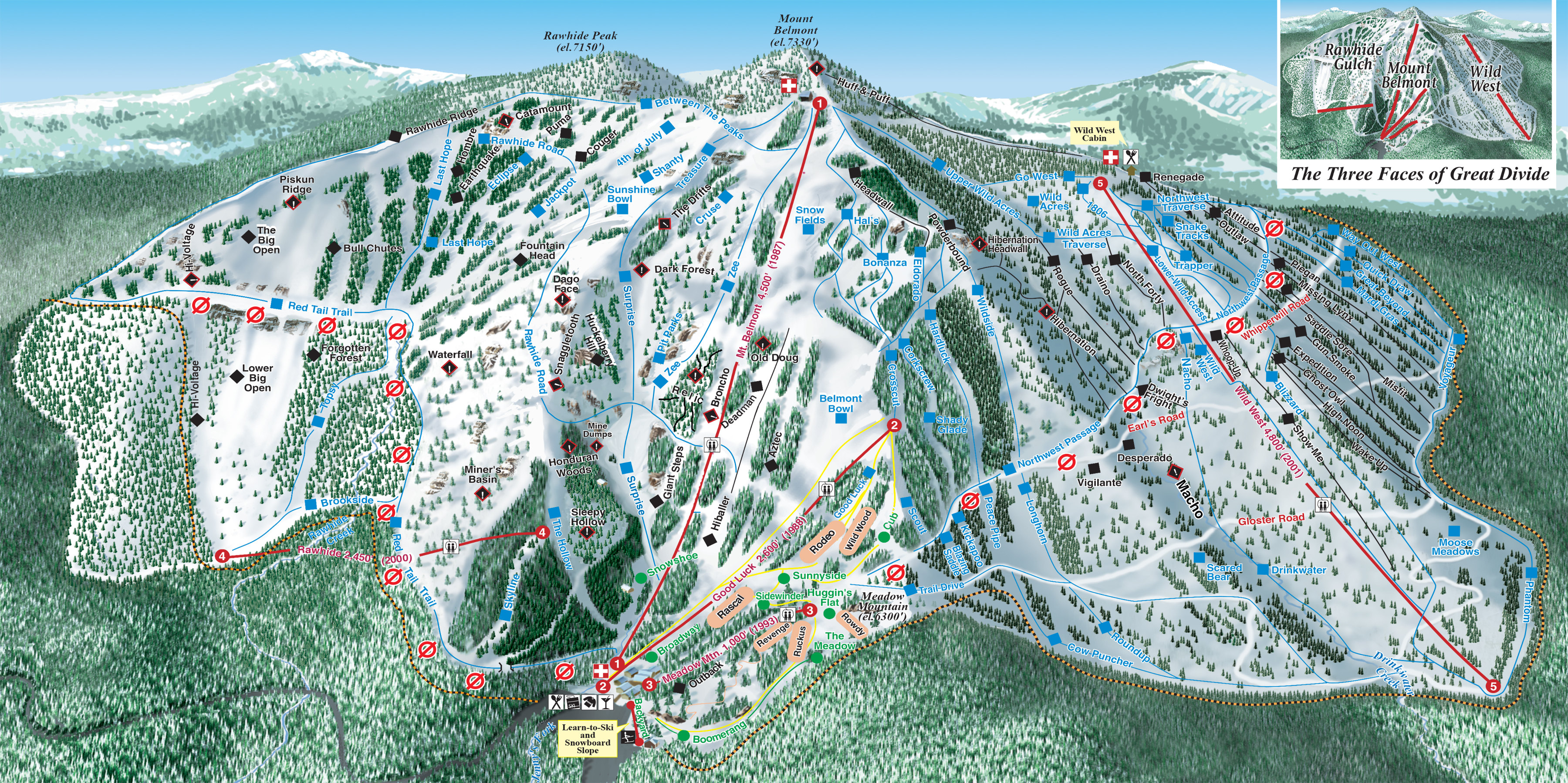 Great Divide Piste Map / Trail Map