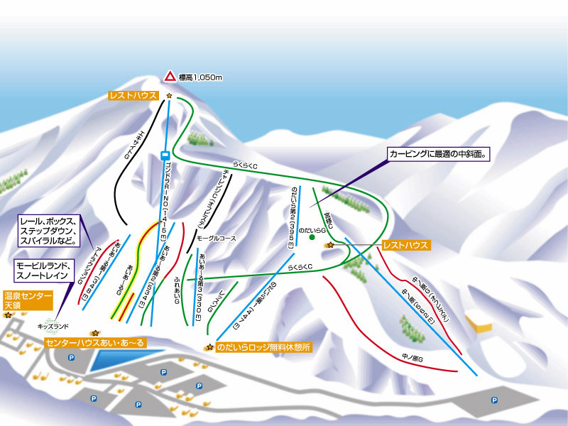 Hakusan Ichirino Onsen Piste Map / Trail Map