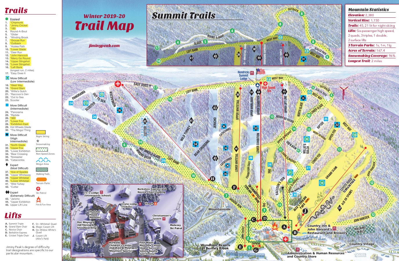 Jiminy Peak Piste Map / Trail Map