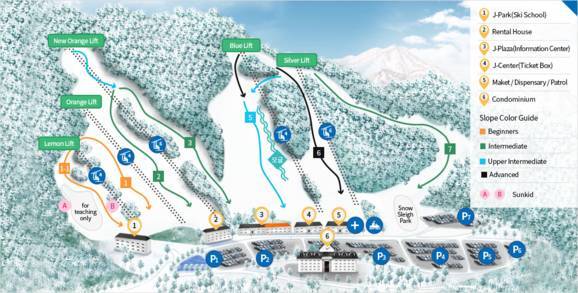 Jisan Forest Resort Piste Map / Trail Map