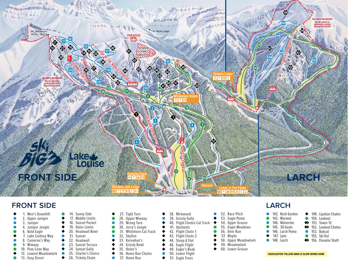 Lake Louise Piste Map Lake Louise Piste Map / Trail Map