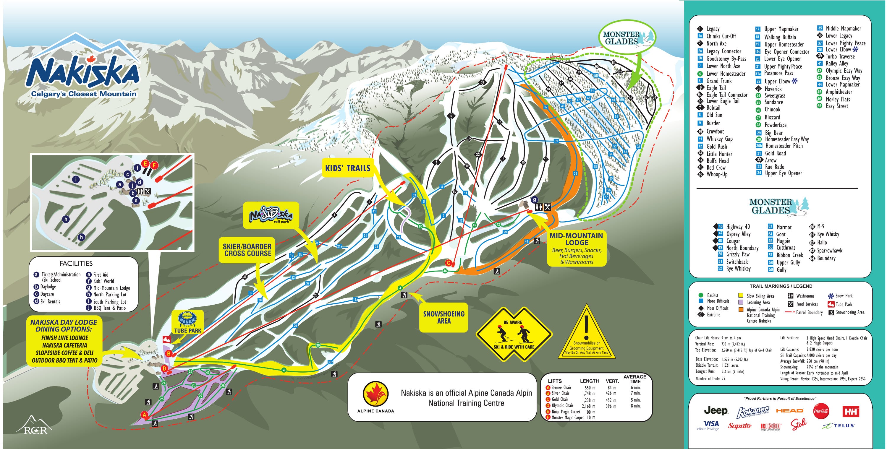 Nakiska Piste Map / Trail Map