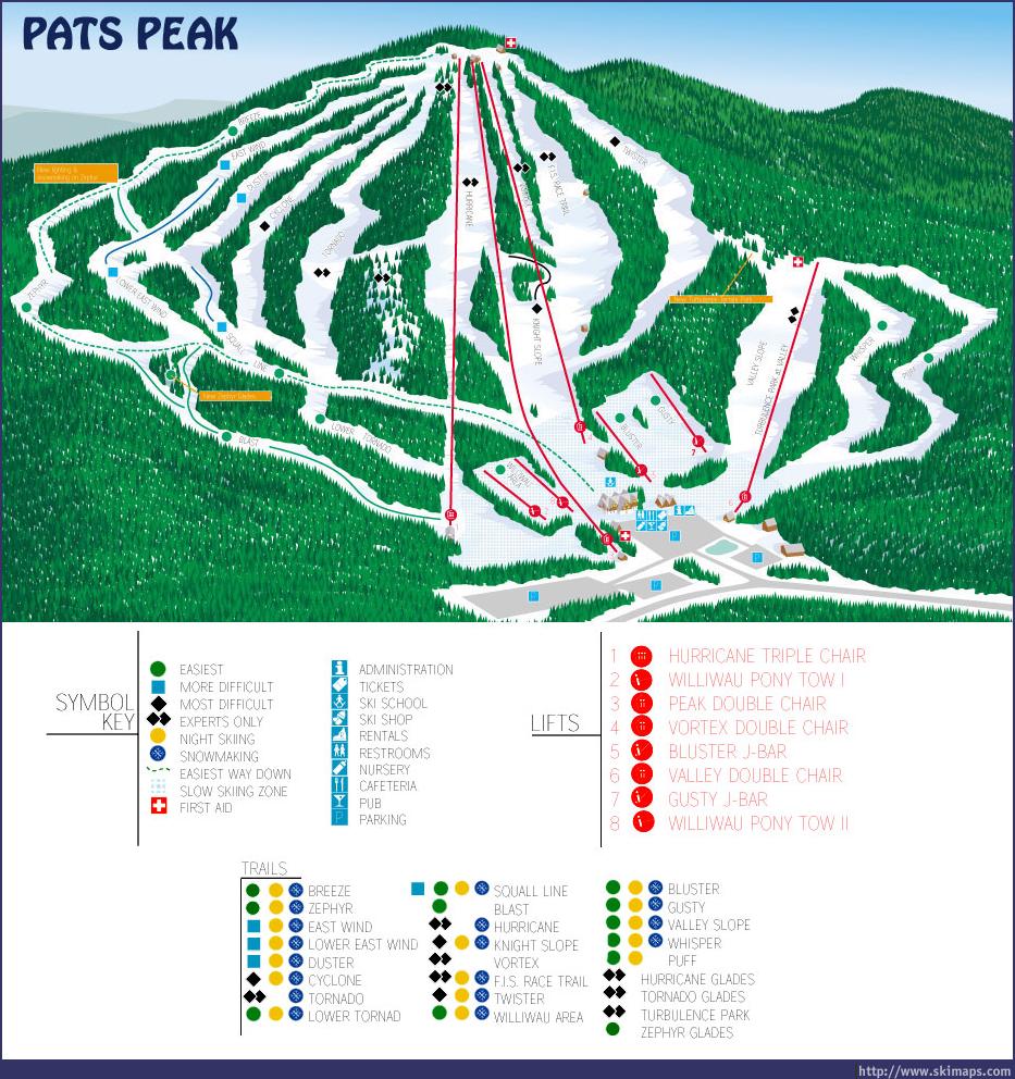 Pats Peak Piste Map   Trail Map