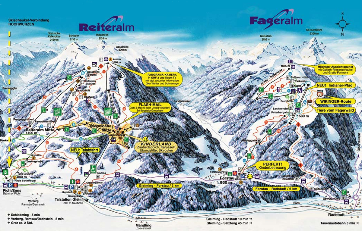 Reiteralm Piste Map / Trail Map