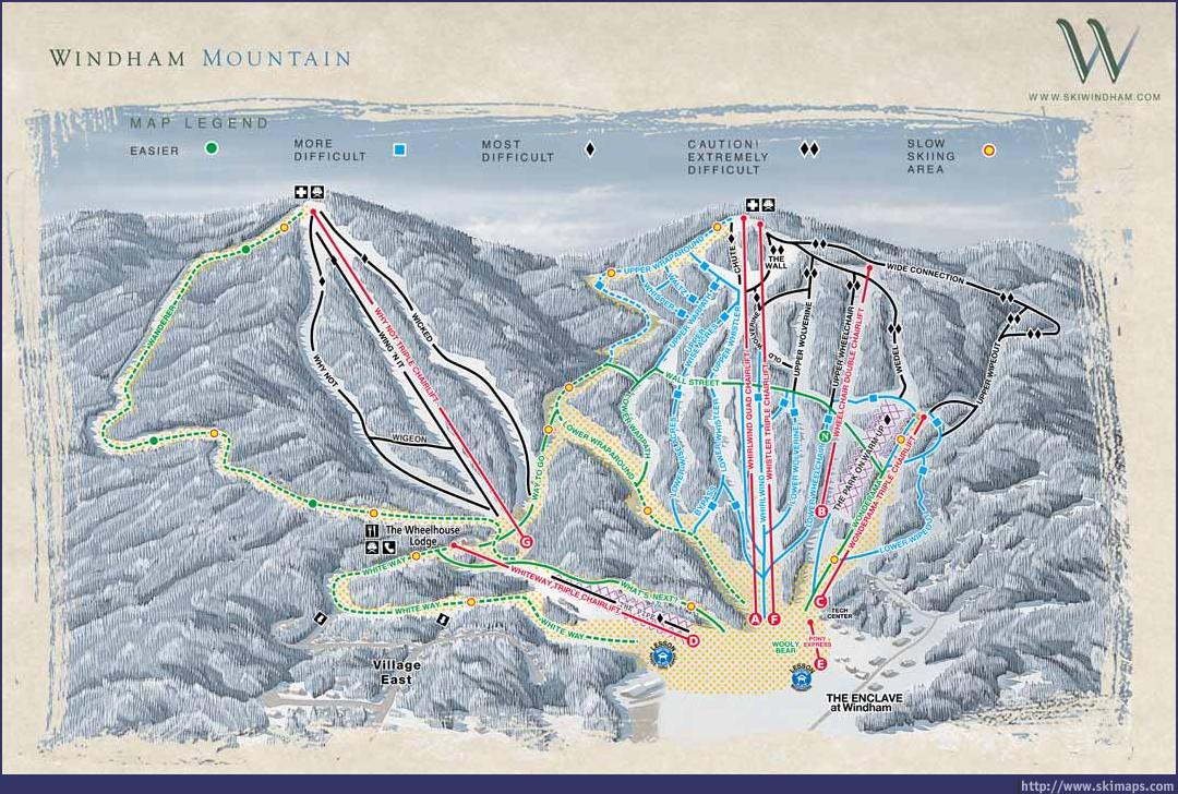 Ski Windham Piste Map / Trail Map