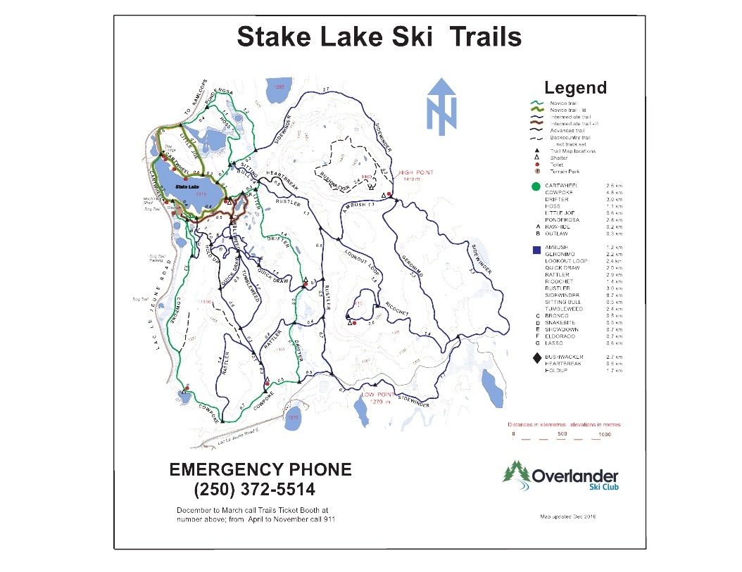 Stake Lake Trail Map Stake Lake Nordic Centre Piste Map / Trail Map