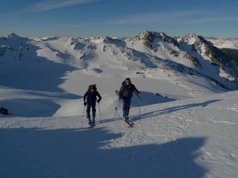 Ski touring above Lake Angelus, Rainbow