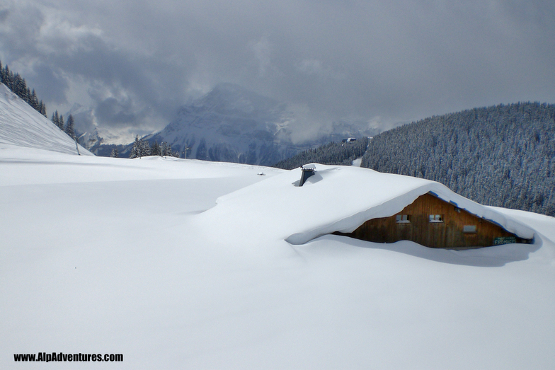 l'Airon in the snow, Les Carroz