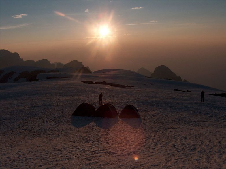 6 o&#39;clock summer sunset at Mont Viso, Cortina