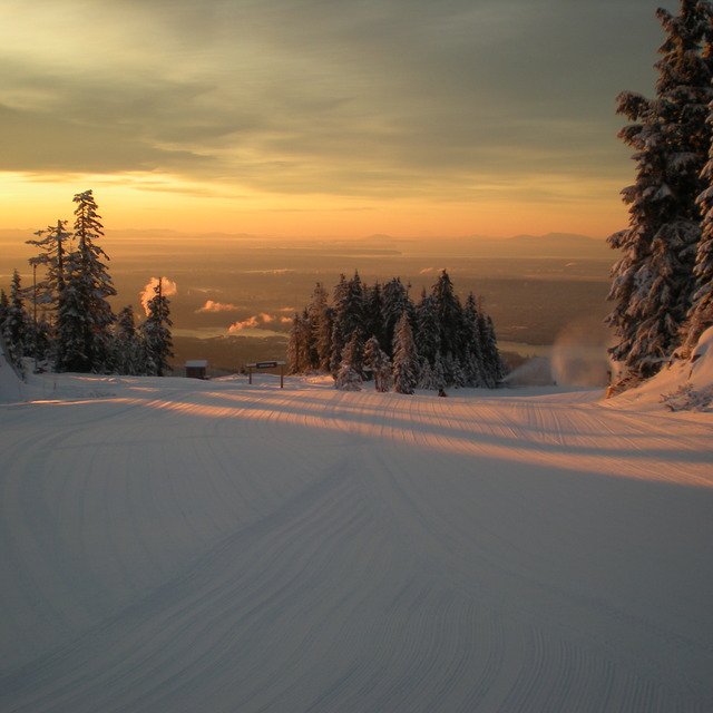 Sunrise snow making, Grouse Mountain