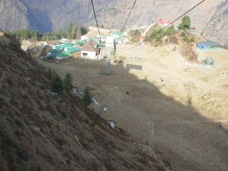 ski slope at Auli without snow 