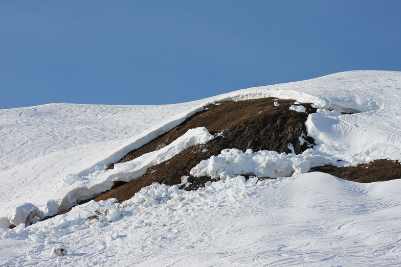 An Avalanche to the ground on Schwarzseealp above Klosters, Davos