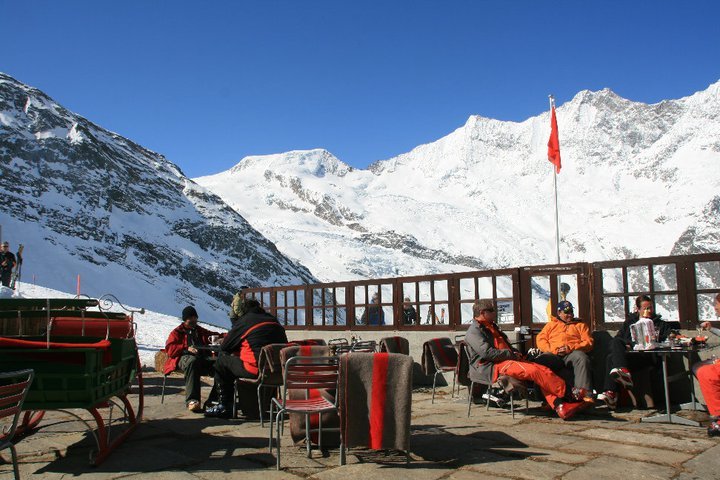 lunch time in the sun, Saas Fee