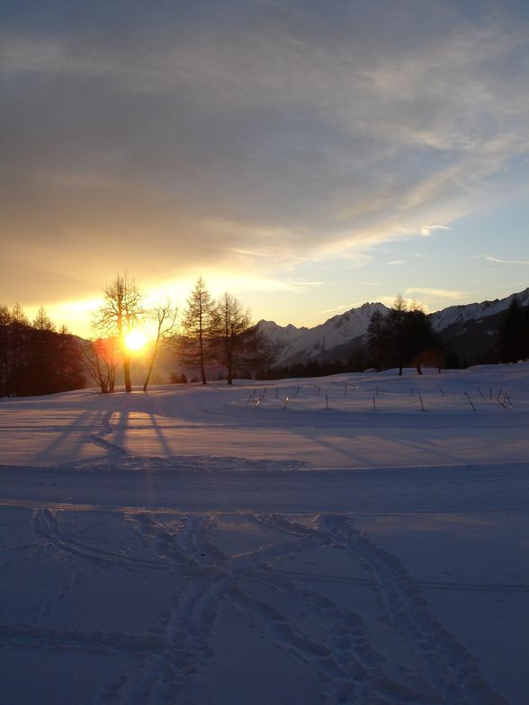 Setting Sun over Golf Course, Crans Montana