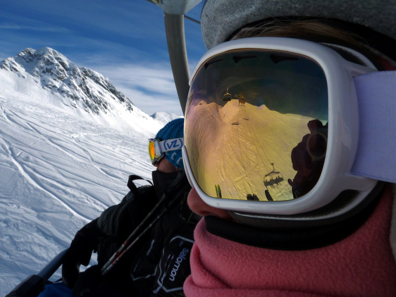 Goggle View of Les Arcs chair lift