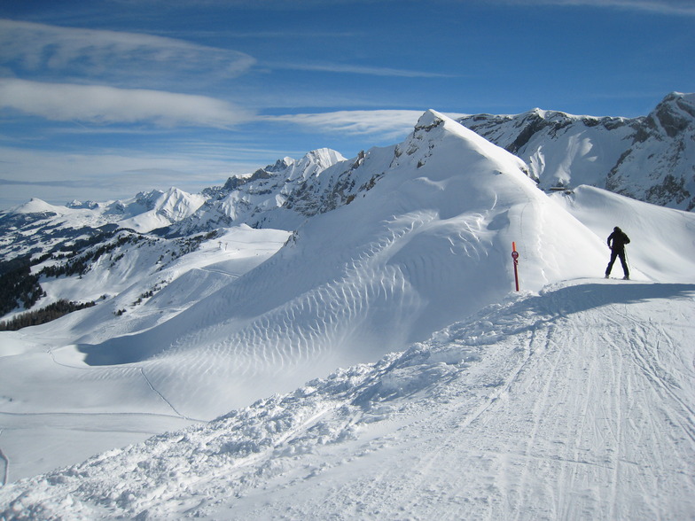 wind rip seen from Luegli lift, Adelboden