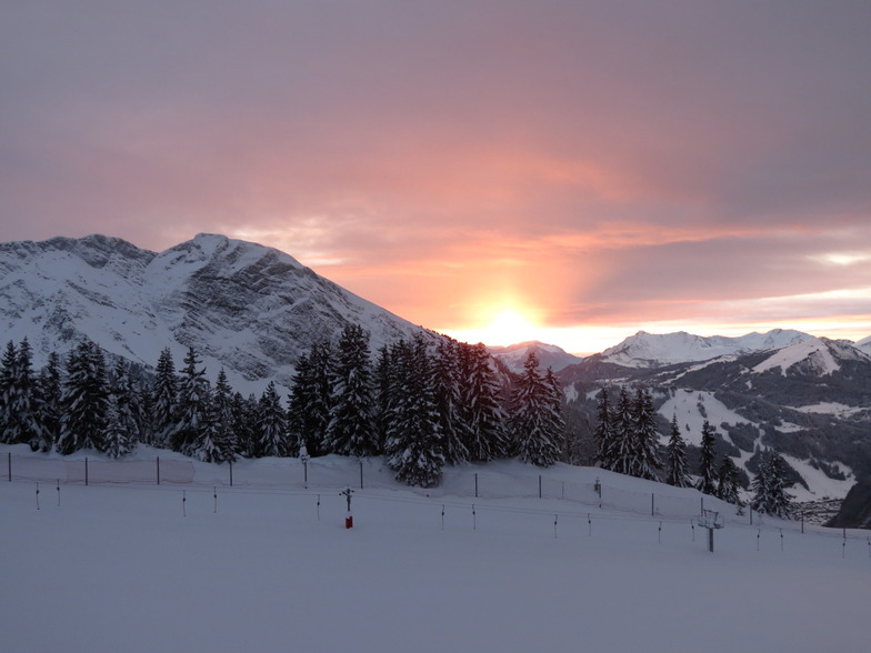 coucher de soleil à avoriaz