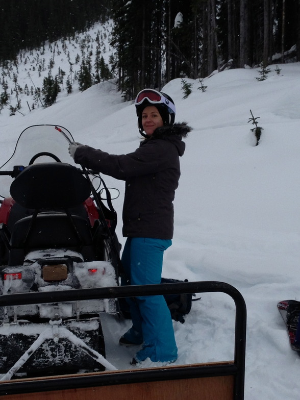 Snowmobile access ski touring in KH Country, Kicking Horse