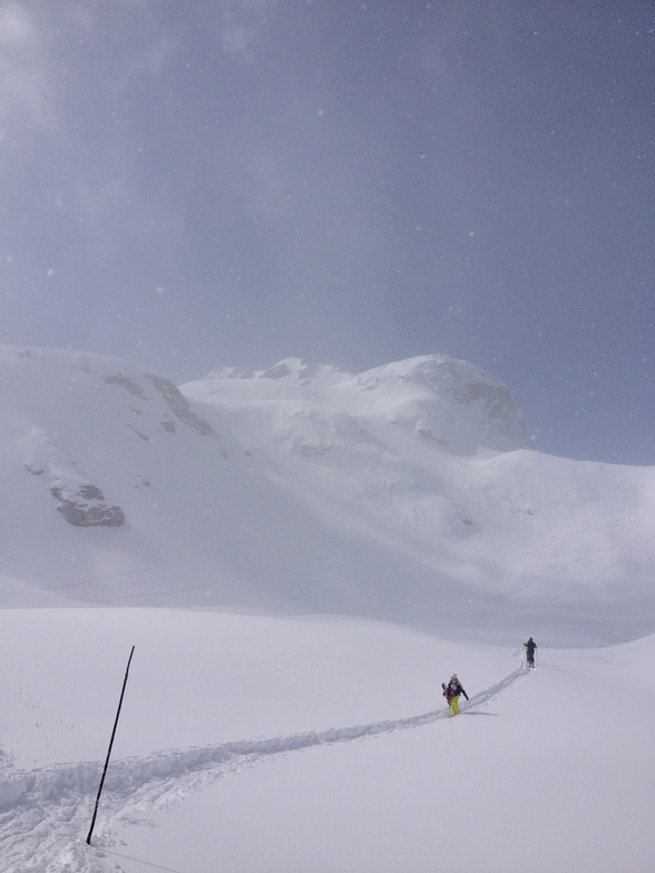 Walking Out of a Back Valley on a Powder Day (If You're a Boarder!), Val d'Isere