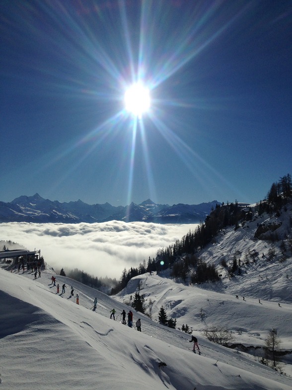 Great day skiing, Crans Montana