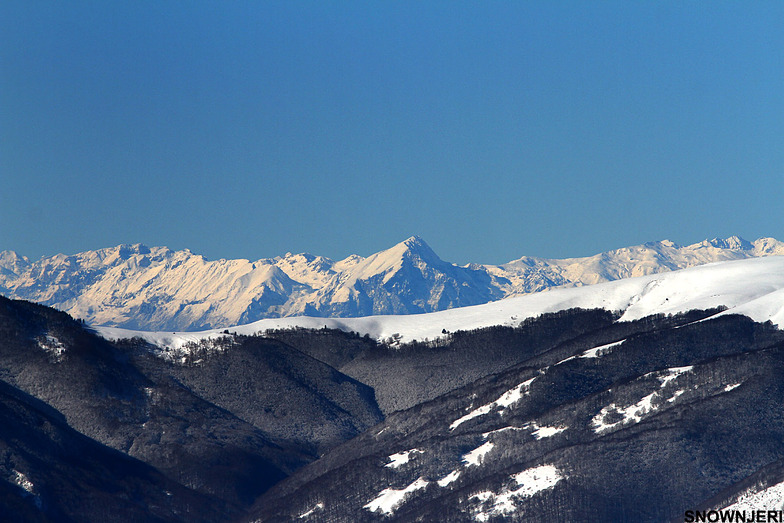 High Albania mountains seen from Brezovica KS