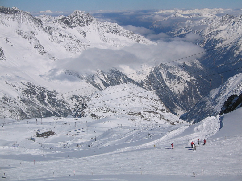 Looking down on Gamsgarten, Stubai Glacier