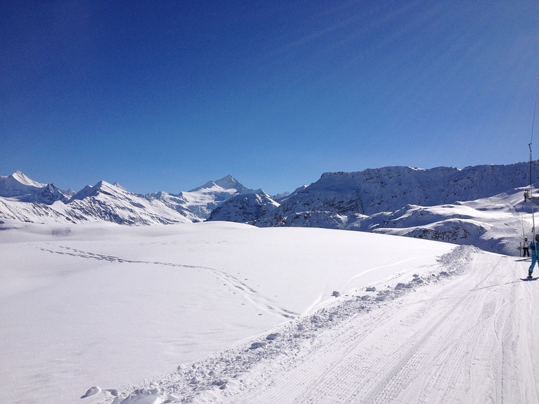 Panorama of blue run in Grimentz