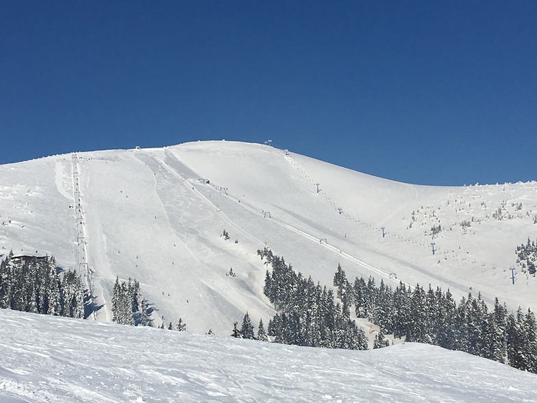 View of Drahobrat slopes on early spring sunny day