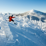 Above Tree-line skiing on Burnt Mountain, USA - Maine