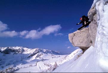 Snowboarding in lebanon, Cedars