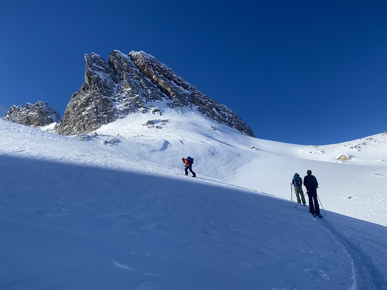 climbing the Ophidian glacier, Mistaya Lodge