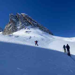 climbing the Ophidian glacier, Mistaya Lodge