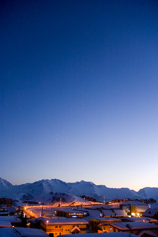 Sunset after the snow clouds have gone, Alpe d'Huez