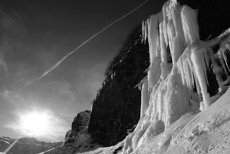 Ice waterfall in Avoriaz